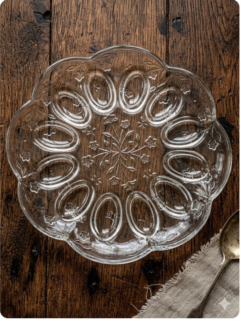Anchor Hocking Savannah Clear Glass 12" Deviled Egg Platter
New